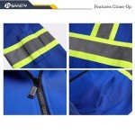 Hi-Vis Hooded Safety Sweatshirt with Reflective Strips
