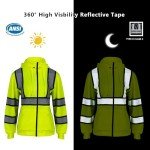 Hi-Vis Reflective Hoodie with Detachable Hat for Women