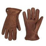 Retro Brown Leather Work Gloves for Outdoor Use