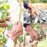 Retro Brown Leather Work Gloves for Outdoor Use