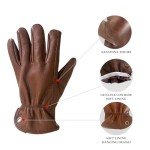 Retro Brown Leather Work Gloves for Outdoor Use