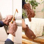 Retro Brown Leather Work Gloves for Outdoor Use
