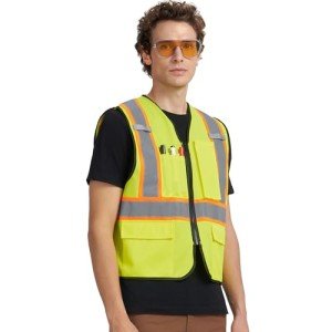 A-KSAFETY Men’s High Visibility Safety Vest