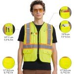 A-KSAFETY Men’s High Visibility Safety Vest