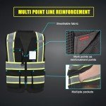 Men's High-Visibility Reflective Safety Vest with Pockets