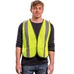 High Visibility Safety Vests - 10 Pack, Neon Yellow