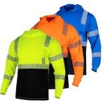 Hi-Vis Reflective Long Sleeve Safety Shirts - 3 Pack
