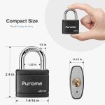 Puroma 2-Pack 40mm Keyed Padlocks (Black)