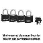 Weatherproof Brass Padlock Set - 4-Pack