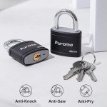 Puroma 2-Pack 40mm Keyed Padlocks (Black)