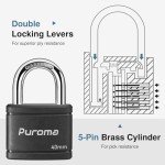 Puroma 2-Pack 40mm Keyed Padlocks (Black)