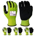 Hi-Vis Heavy-Duty Work Gloves with Nitrile Coating