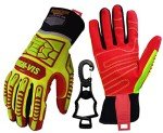 High-Visibility Anti-Impact Work Gloves with Clip