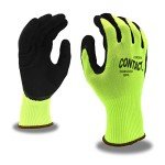 Hi-Vis Green Contact Gloves, 12-Pack Medium Size