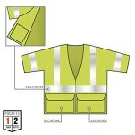 High Visibility Lime Reflective Safety Vest, Size S-M