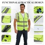 High Visibility Reflective Safety Vest with Pockets