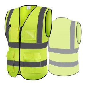 High-Visibility Reflective Safety Vest with Pockets