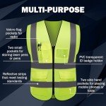 High-Visibility Reflective Safety Vest with Pockets