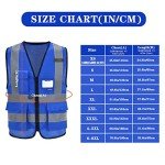 Reflective Blue Safety Vest with 4 Pockets
