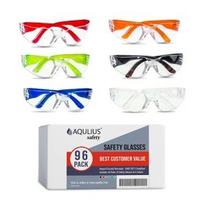 96 Pack Safety Glasses - Anti Fog, 6 Colors