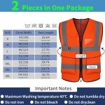 Reflective Safety Vest Set with Pockets - Orange