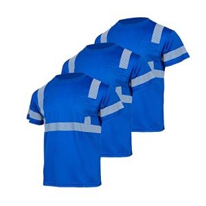 Hi Vis Safety T-Shirts with Pocket - 3 Pack