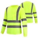 High Visibility Long Sleeve Safety T-Shirts, 6 Pack
