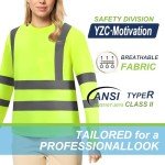 High Visibility Long Sleeve Safety T-Shirts, 6 Pack