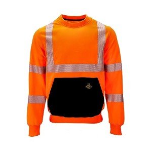 Hi Vis Fleece Crewneck Sweatshirt for Men - Orange