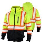 Men's Reflective Hi-Vis Safety Fleece Hoodie