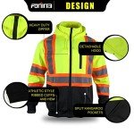 Men's Reflective Hi-Vis Safety Fleece Hoodie