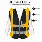 Reflective Safety Vest with Pockets and Zipper