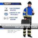 High Visibility Waterproof Rain Jacket for Men