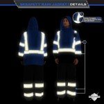 High Visibility Waterproof Rain Jacket for Men