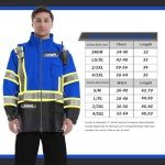 High Visibility Waterproof Rain Jacket for Men
