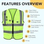 10-Pack Hi-Vis Reflective Safety Vests with Pockets