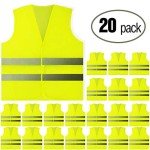 20 Pack Yellow Reflective Safety Vests for All