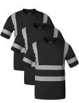 Wantdo Men's Hi-Vis Reflective Safety Shirts, 3-Pack
