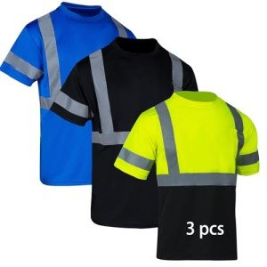 Men's 3-Pack High Visibility Reflective Safety Shirts