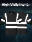 Wantdo Men's Hi-Vis Reflective Safety Shirts, 3-Pack