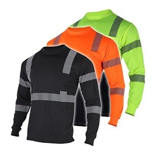 Men's Reflective High Visibility Long Sleeve T-Shirts