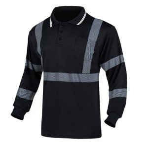 Men's Hi-Vis Long Sleeve Reflective Polo Shirt