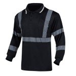 Men's Hi-Vis Long Sleeve Reflective Polo Shirt