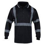 Men's Hi-Vis Long Sleeve Reflective Polo Shirt