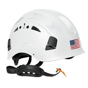 White Carbon Fiber Vented Hard Hats for Safety