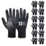 HLDD HANDLANDY PU Coated Safety Work Gloves 12 Pairs