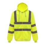 Yellow Class 3 Fleece Safety Hoodie, XXL