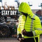 Men's Hi-Vis Waterproof Winter Puffer Jacket