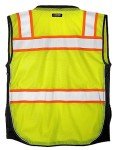 Hi-Vis Surveyors Vest with 10 Pockets - Lime/Black