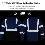 Reflective High Visibility Long Sleeve Safety T-Shirts